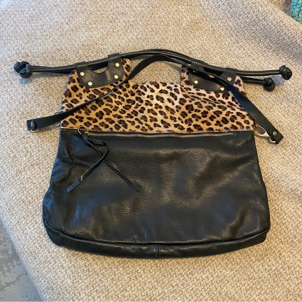 Pietro Alessandro Leopard and Black Shoulder Bag